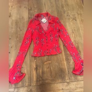 NWT Free people Amelia printed Blouse
